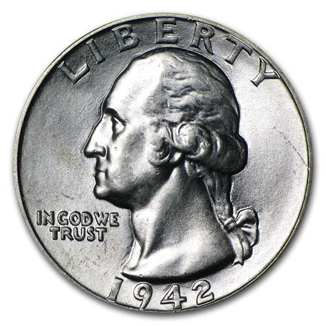 Amazon.com: 1942 S Washington Silver Quarter .25 Brilliant Uncirculated: Collectible Coins