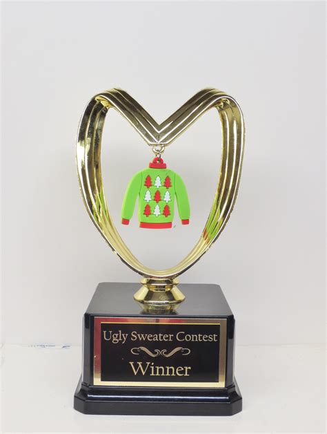 Ugly Sweater Trophy Contest Argyle Ugliest Sweater Trophies Etsy Ireland