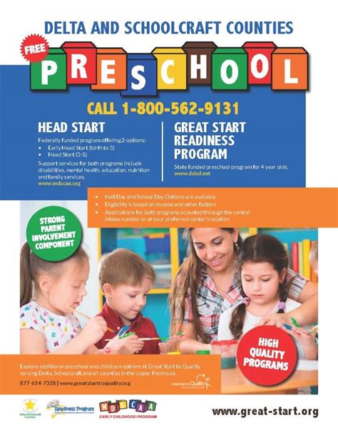 Great Start Readiness Program Gsrp Delta Schoolcraft County Great Start