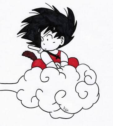 Somersault cloud) is a magical, yellow cloud that serves as a way of transportation. Kid goku on nimbus | Kid goku, Dbz art, Anime