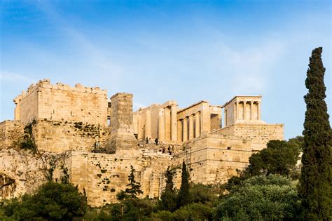 The Parthenon Temple In The Acropolis Of Athens Greec