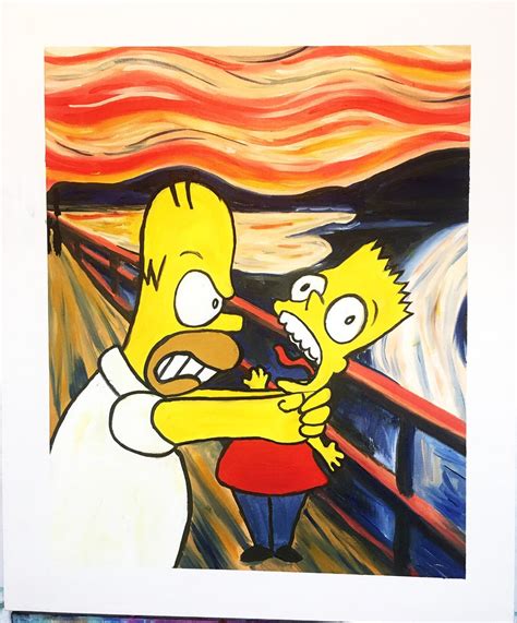 The Simpsons Scream Portrait Pop Art Painting 20x24 Edvard Etsy