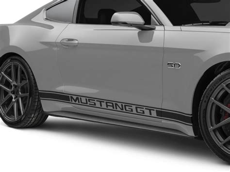 American Muscle Graphics Mustang Matte Black Rocker Stripes W Mustang