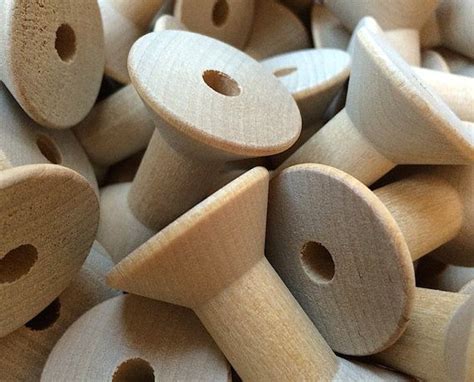 10 Large Wood Thread Spools Wooden Thread By Charmioscraftparty Craft