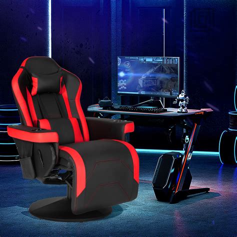 Massage Video Gaming Chair Recliner Swivel Racing Chair With Bluetooth Speakers Ebay