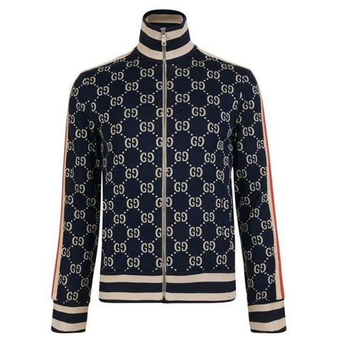 Gucci Gg Jacquard Cotton Jacket In Navy Blue For Men Save 12 Lyst