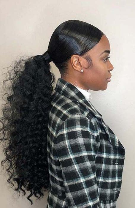 Braided Ponytail With Weave Middle Part It Doesn T Involve Weaving