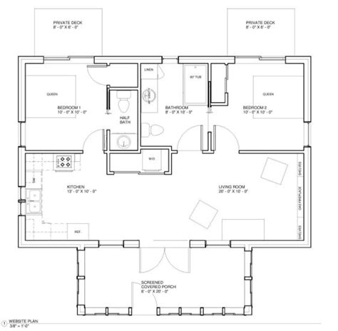 The Floor Plan For A Two Bedroom Apartment With An Attached Kitchen And Living Room Area