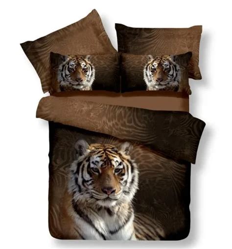 Tiger Bedding Sets Queen Size 3D 100 Cotton Bed Sheets Spread Bed In A
