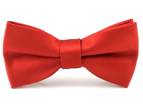 Solid Red Bow Tie Mens Wedding Bow Ties Groomsmen Plain Bowtie