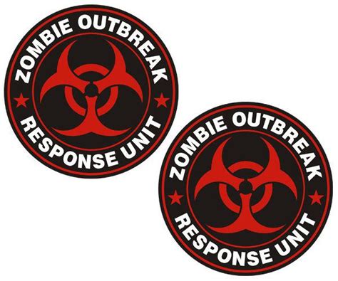 Find Zombie Response Unit Decal Set 3x3 Red Biohazard Zombies Team