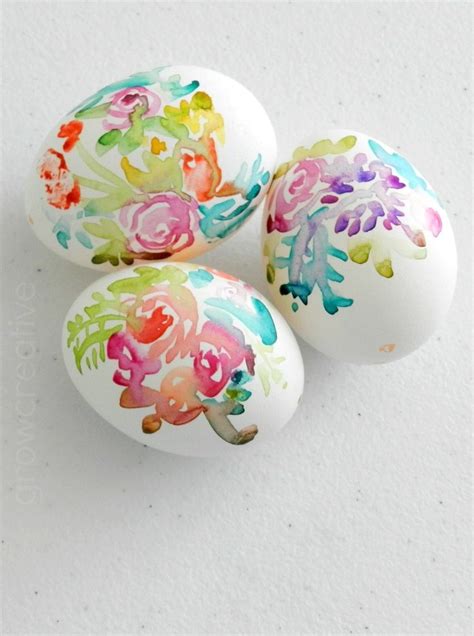 Diy Watercolor Flower Easter Eggs Indie Crafts