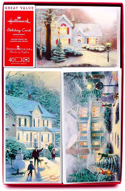 Hallmark Thomas Kinkade Boxed Christmas Cards Assortment Snowy Houses