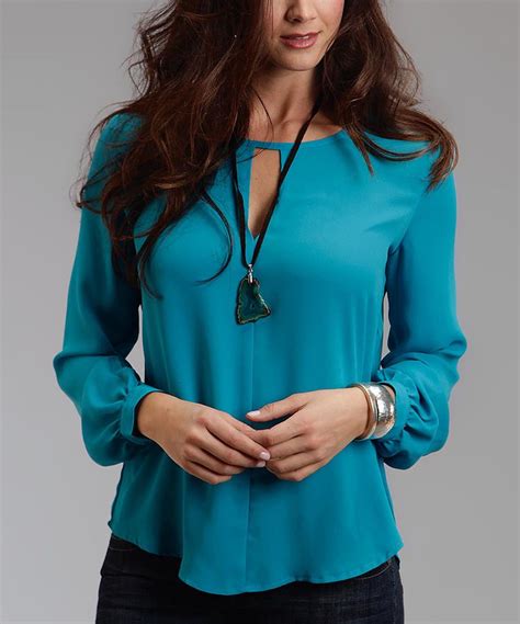 Another Great Find On Zulily Stetson Blue Keyhole Blouse By Stetson