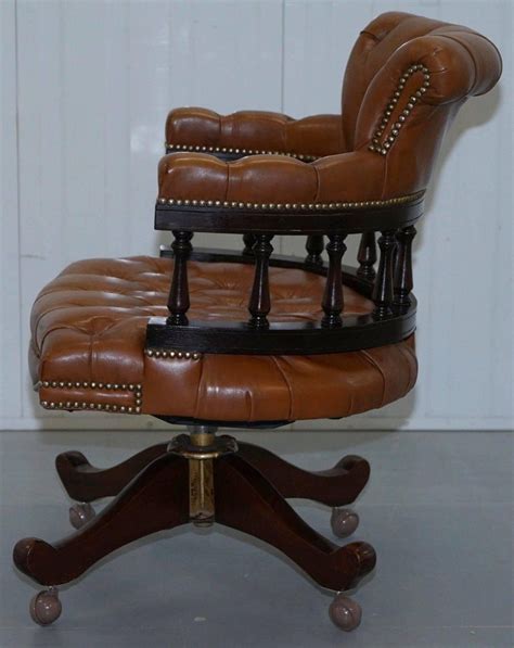 Perfect for the aviator wing desks. Vintage Chesterfield Tan Brown Leather Captains Directors ...