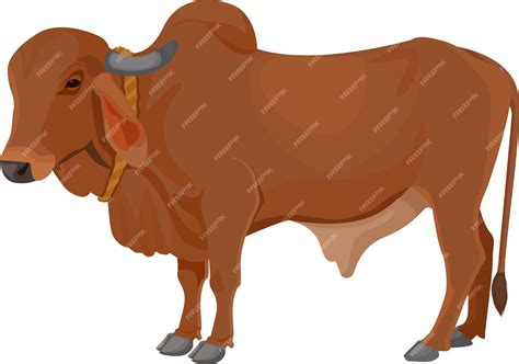 Premium Vector Zebu Bull Brahman Cattle Vector Illustration