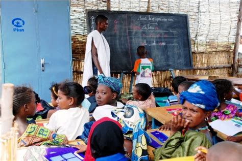 Children Learning In Catch Up Class In Damba Camp Burkina Faso