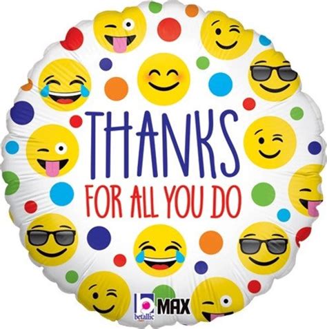 Emoji Thanks For All You Do 18 Balloon Nurse Appreciation Etsy