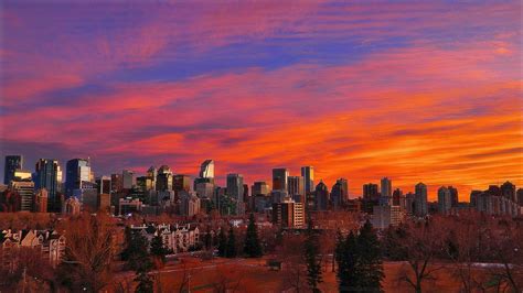 Calgary Skyline And Sensational Sunset Explore 4 March 4t Flickr