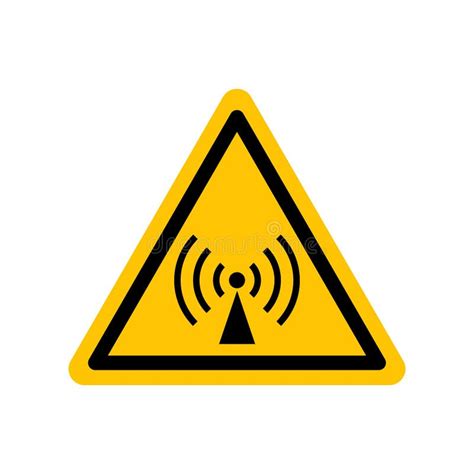 Non Ionizing Radiation Sign Black Danger Icon On Yellow Triangle