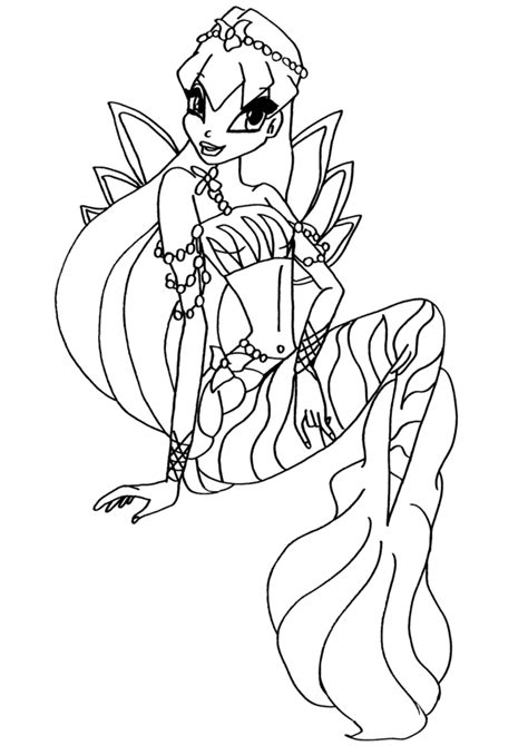 Mermaid Stella Winx Club Coloring Pages Coloring Cool
