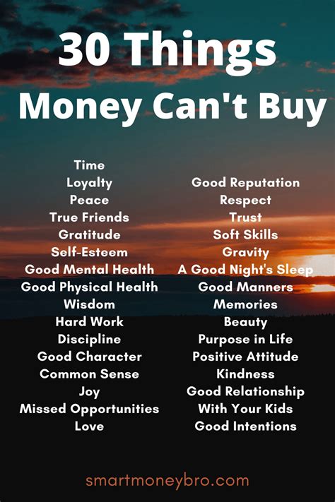 Here Are 30 Things That Money Cant Buy