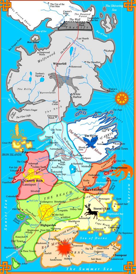 Map Of Westeros Game Of Thrones Game Of Thrones Map Westeros Map