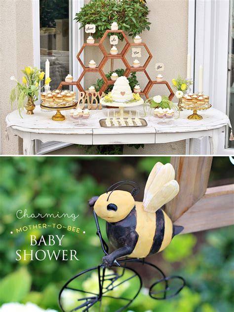 Start by placing a bee themed yard sign to let everyone know where the baby shower is. Charming Mother-To-Bee Baby Shower {Vintage Style ...