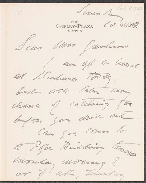 Letter To Isabella Stewart Gardner From Boston Isabella Stewart