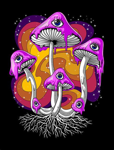 Hippie Mushroom Drawings Trippy Unique Trippy Mushroom Stickers Designed And Sold By Artists