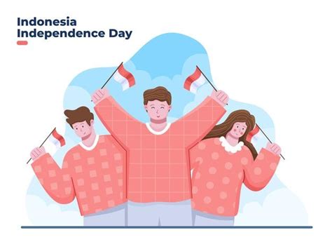 Grupo De Personas Celebran El Día De La Independencia De Indonesia El