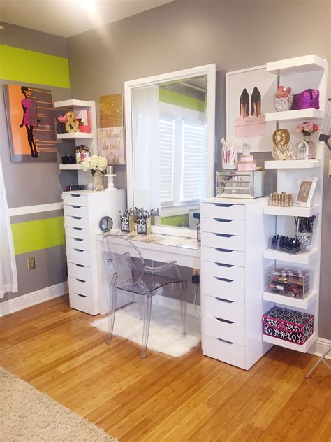 Makeup organization and storage desk and dresser unit from ikea. Makeup - Ikea furniture A lot of DIY projects done ...