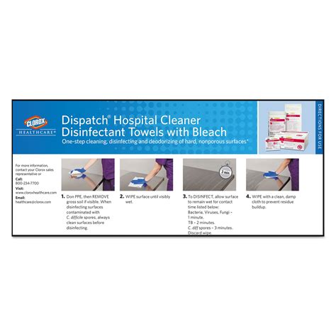 Clorox Healthcare Dispatch Cleaner Disinfectant Towels Ply X Unscented White