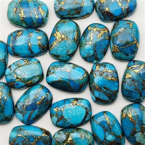 Mm Aaa Quality Blue Copper Turquoise Soft Edge Rectangle Etsy