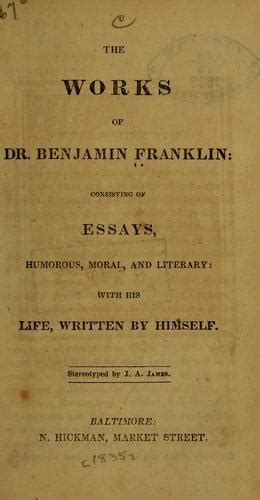 The Works Of Dr Benjamin Franklin By Benjamin Franklin Open Library