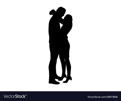 Silhouette Loving Couple Man And Woman Hugging Vector Image