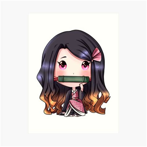 Nezuko run away from kanao.nezuko become chibi, that very cute :)copyright disclaimer under section 107 of the copyright act 1976. Nezuko Chibi Art Prints | Redbubble