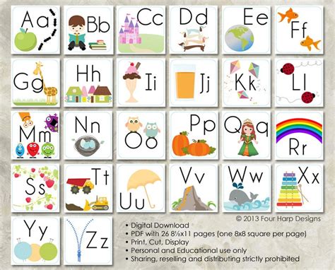 Alphabet Wall Cards Diy Printable For Preschool Early