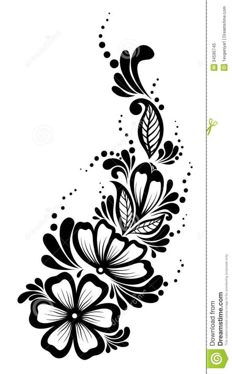 Beautiful Floral Element Black And White Flowers Flower Pattern