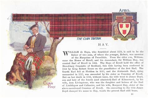 Hay 1930s Scottish Clan Tartan And History Print Etsy Uk Scottish