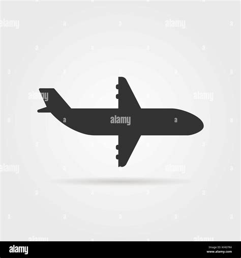 Black Airplane Icon Side View With Shadow Stock Vector Image And Art Alamy