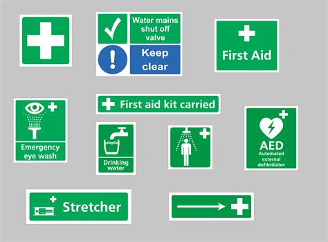 Examples Of First Aid And Safe Conditions Signage