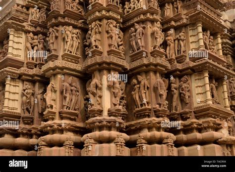Sculpture Chitragupta Temple Khajuraho Madhya Pradesh India Asia