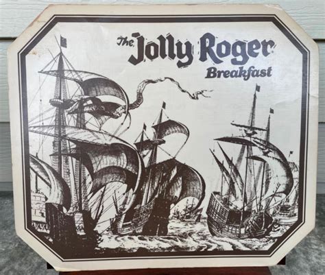 1970s Laminated Breakfast Menu The Jolly Roger Restaurant Buccaneer P