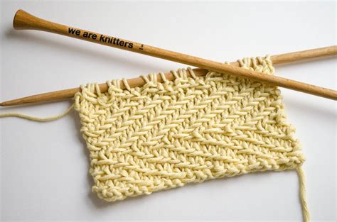 how to knit the woven transverse herringbone stitch