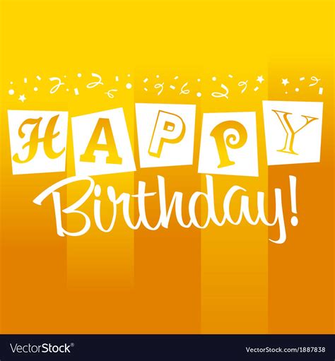 Yellow Birthday Greeting Card Royalty Free Vector Image