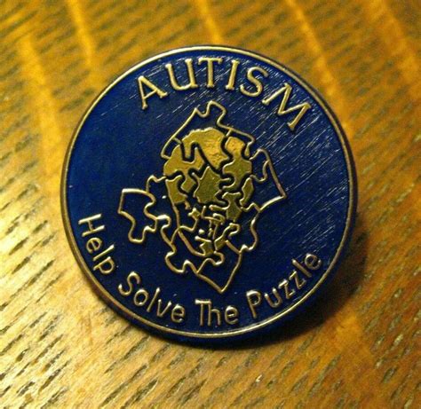 Autism Awareness Vintage Lapel Pin Help Solve The Puzzle Social