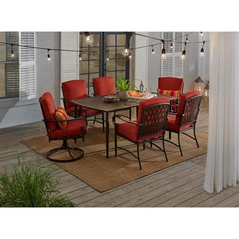 Reviews For Hampton Bay Oak Cliff 7 Piece Outdoor Dining Set With 4