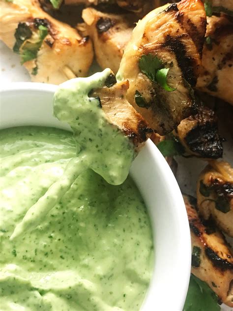 Cilantro lime chicken marinade in a large plastic ziplock bag, add the lime juice, avocado oil, oregano, green onion, fresh cilantro, garlic, chili powder, salt and pepper. Cilantro Lime Grilled Chicken Kabobs with Avocado Cilantro ...