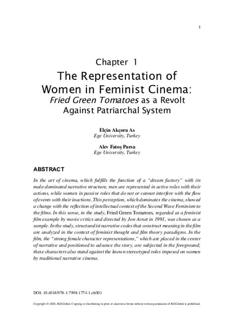 Pdf The Representation Of Women In Feminist Cinema Elçin Akçora As